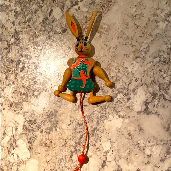 Vintage Austria Wood String Jumping Jack Toy Bunny - Picture 4 of 9
